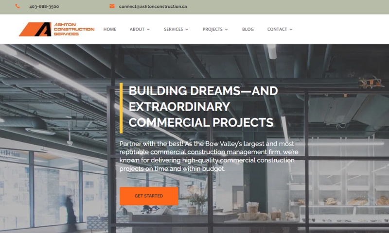 Bow Valley Marketing - Website Design - Ashton Construction Services